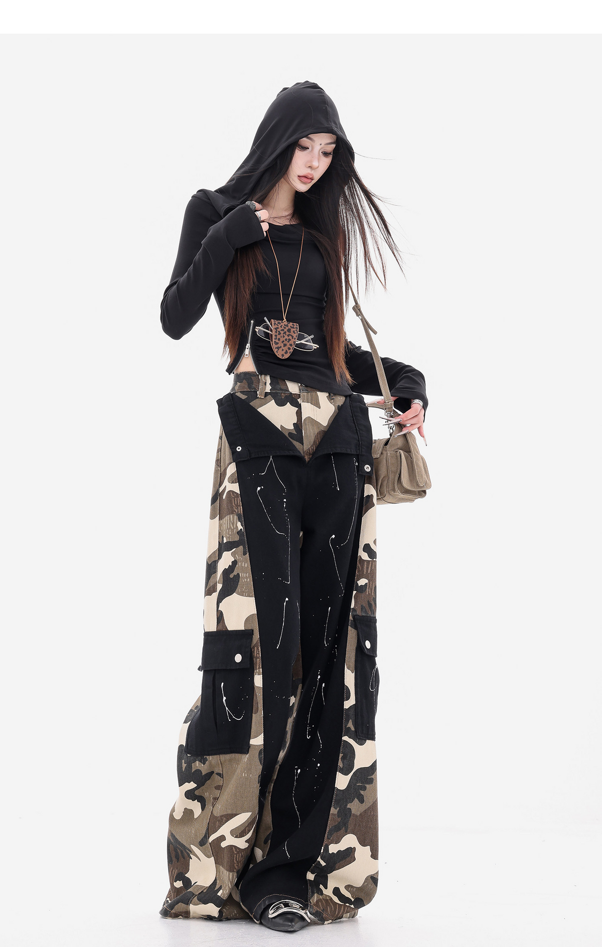 Camouflage Docking Wide Cargo Pants