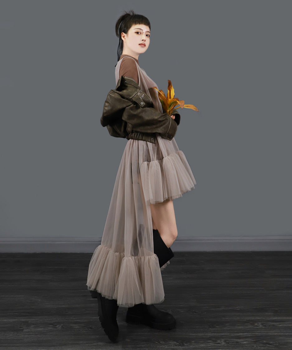 Sheer Cascade Dress