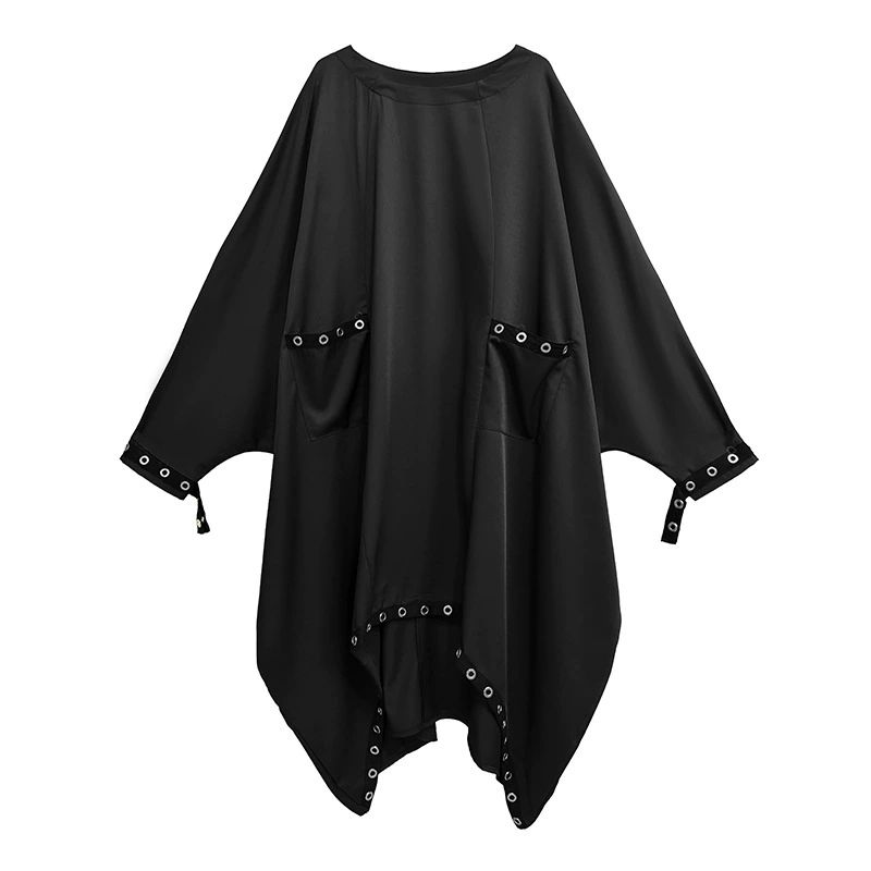 Eyelet Draped Oversized Dress