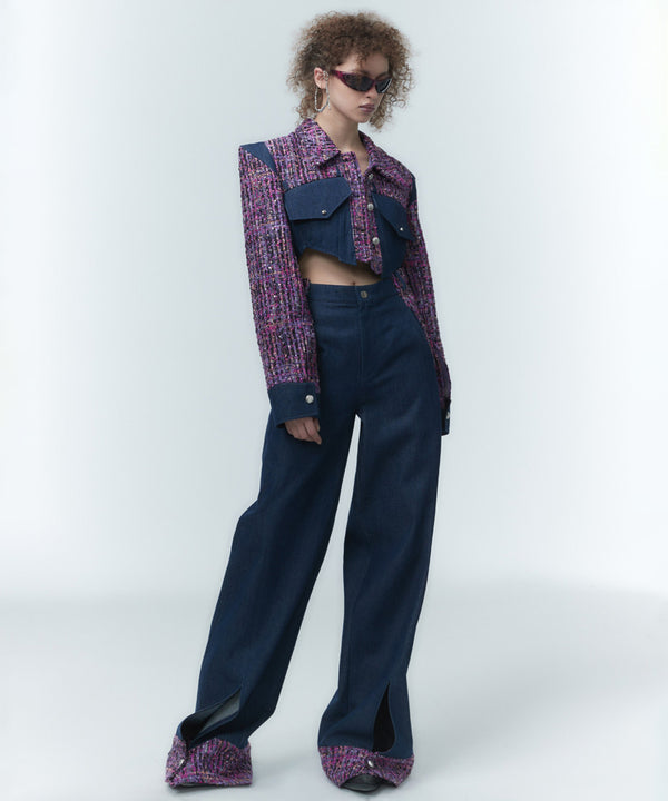 Tweed Accent Flow Pants