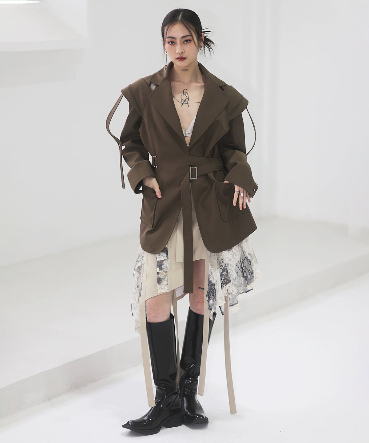 Split Layered Buckle Jacket