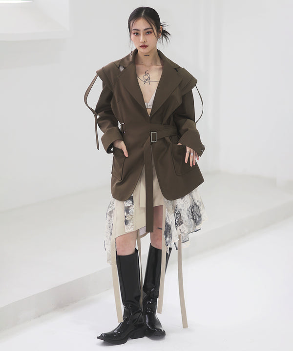 Split Layered Buckle Jacket