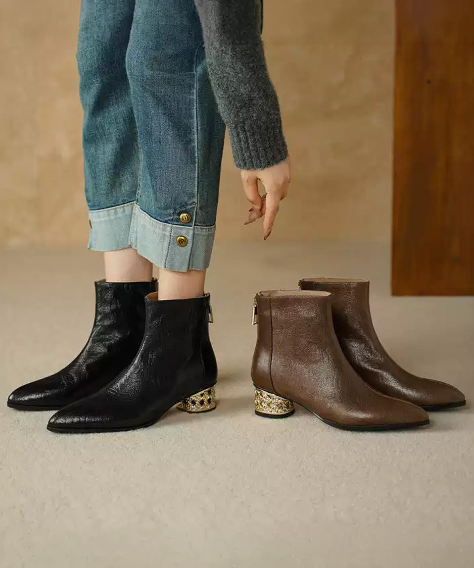 Filigree Heel Ankle Boots