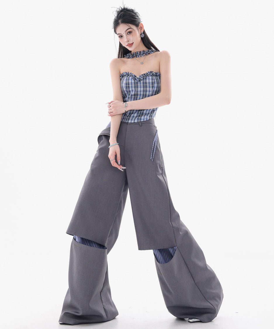 Zip Panel Layer Wide Pants