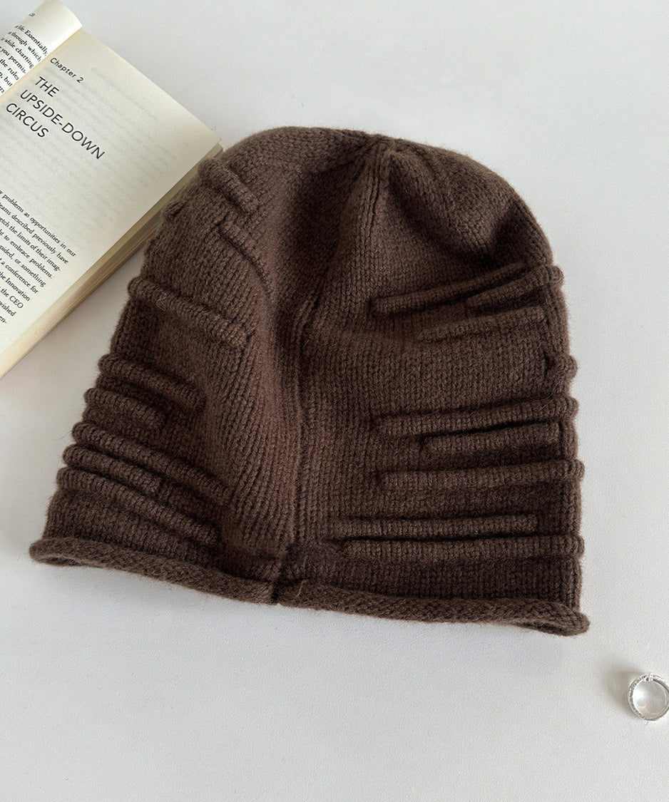 Sculpted Pleat Wool Beanie