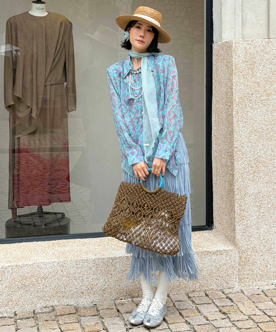 Veil Tie Print Blouse