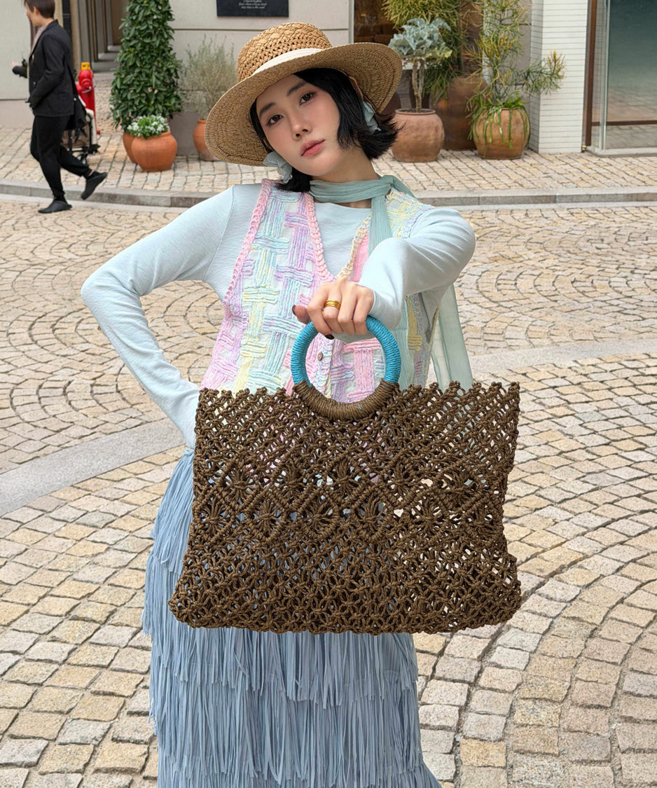 Pastel Grid Knit Vest