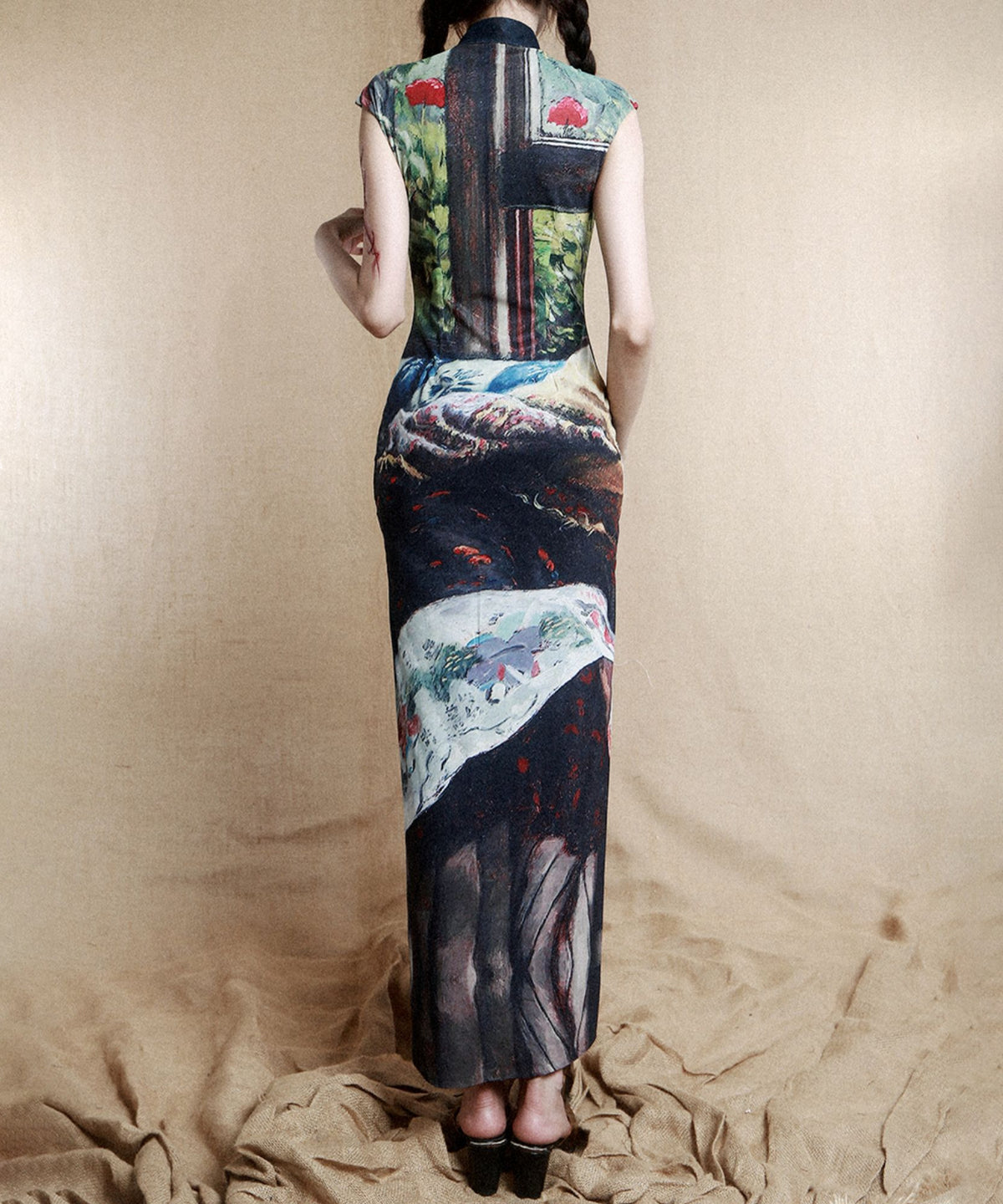 Still Life Print Slim Dress