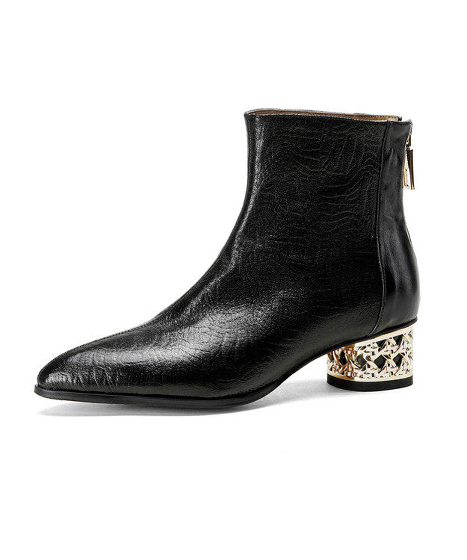 Filigree Heel Ankle Boots