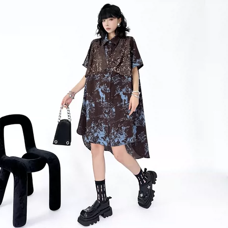 Forest Blur Blouse & Shorts Co-ord