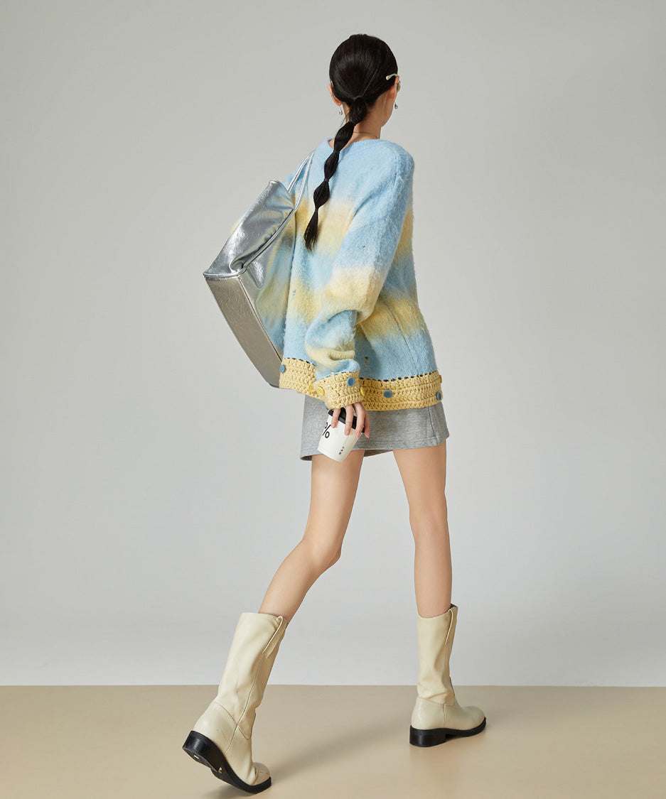 Gradient Fuzzy Knit Top