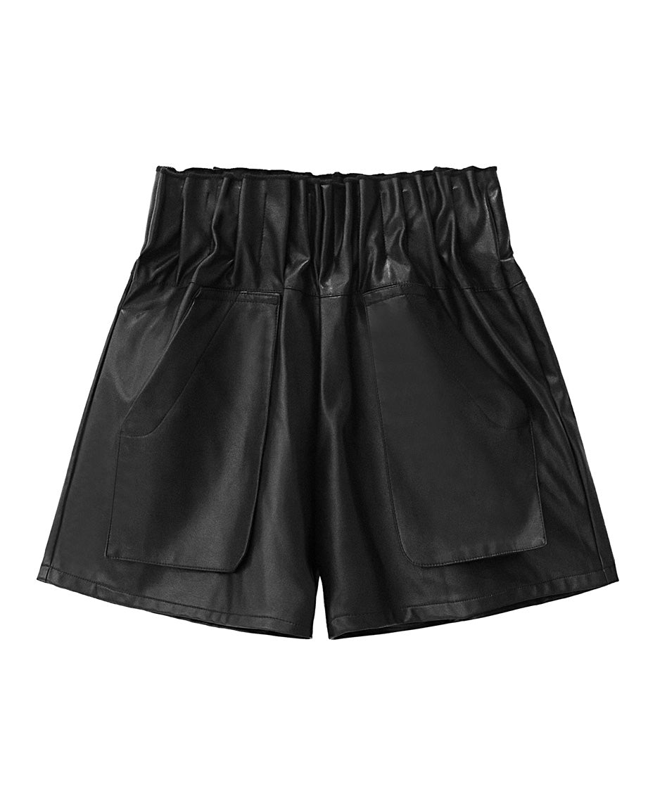 Glossy Wide Short Pants
