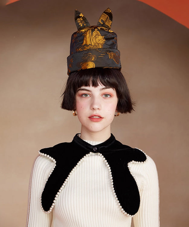 Velvet Pearl Trim Collar