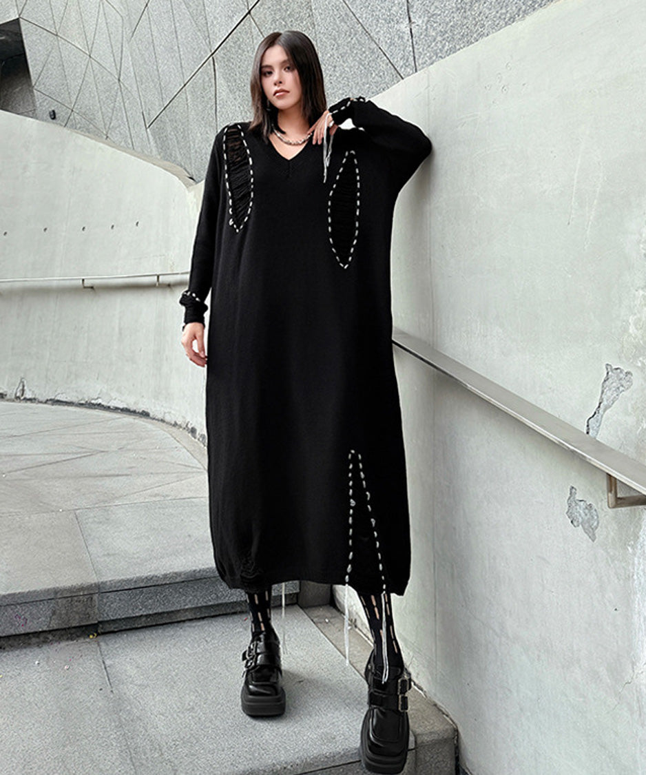 Fringe Stitch Knit Dress