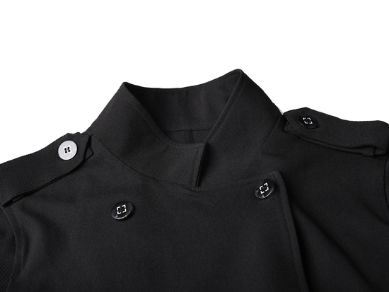 High Neck Draped Trench Coat