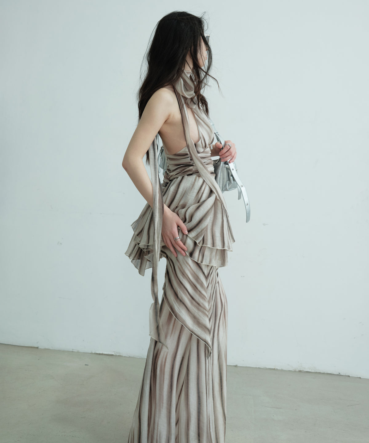Drip Wrap Top & Layered Skirt Co-ord