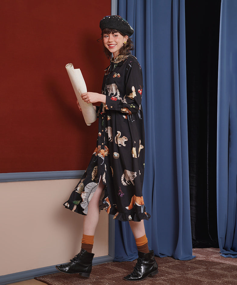 Forest Animal Printed Dress