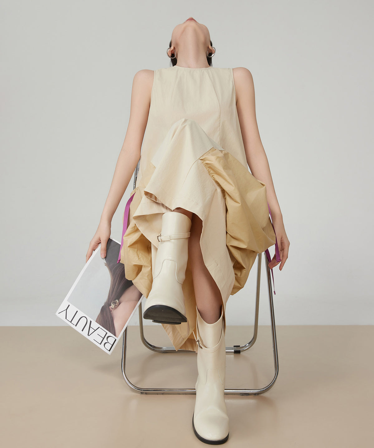 Pocket Accent Drape Dress