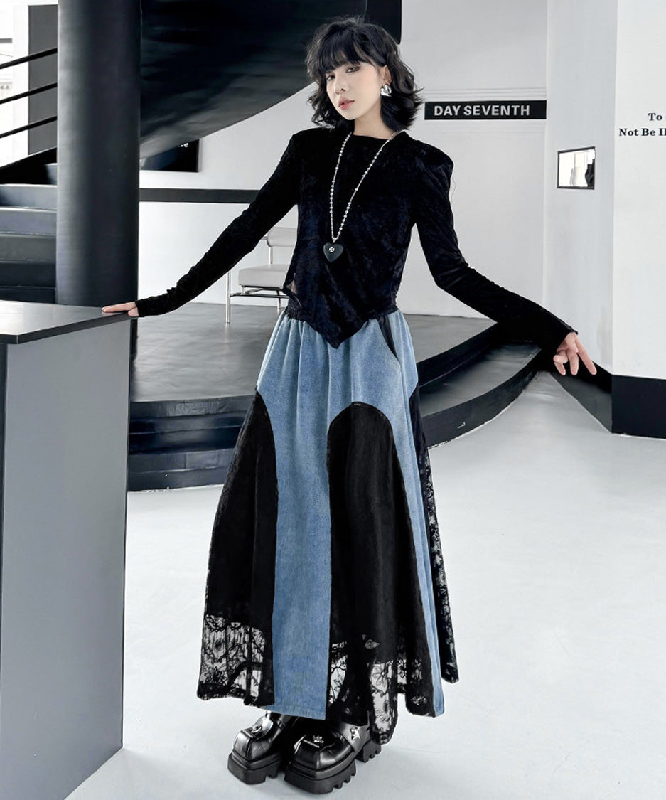 Velvet Edge Structured Long Sleeve Top