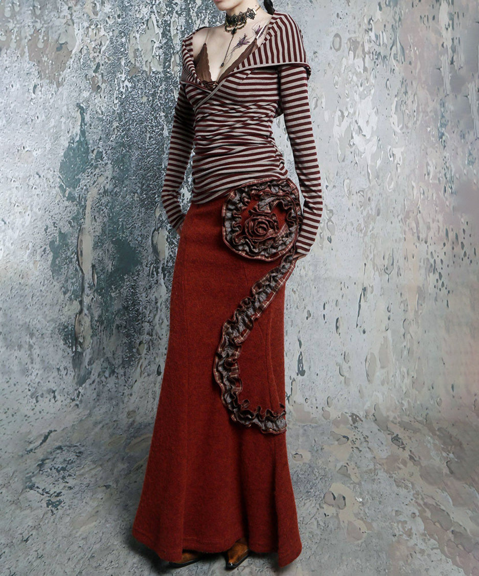 Rose Ruffle Mermaid Skirt