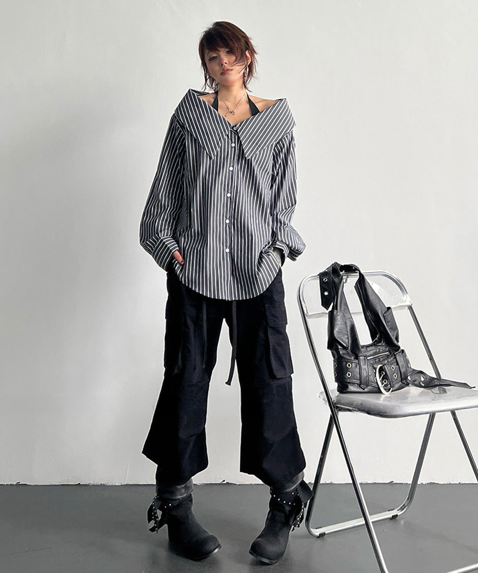 Foldover Collar Blouse
