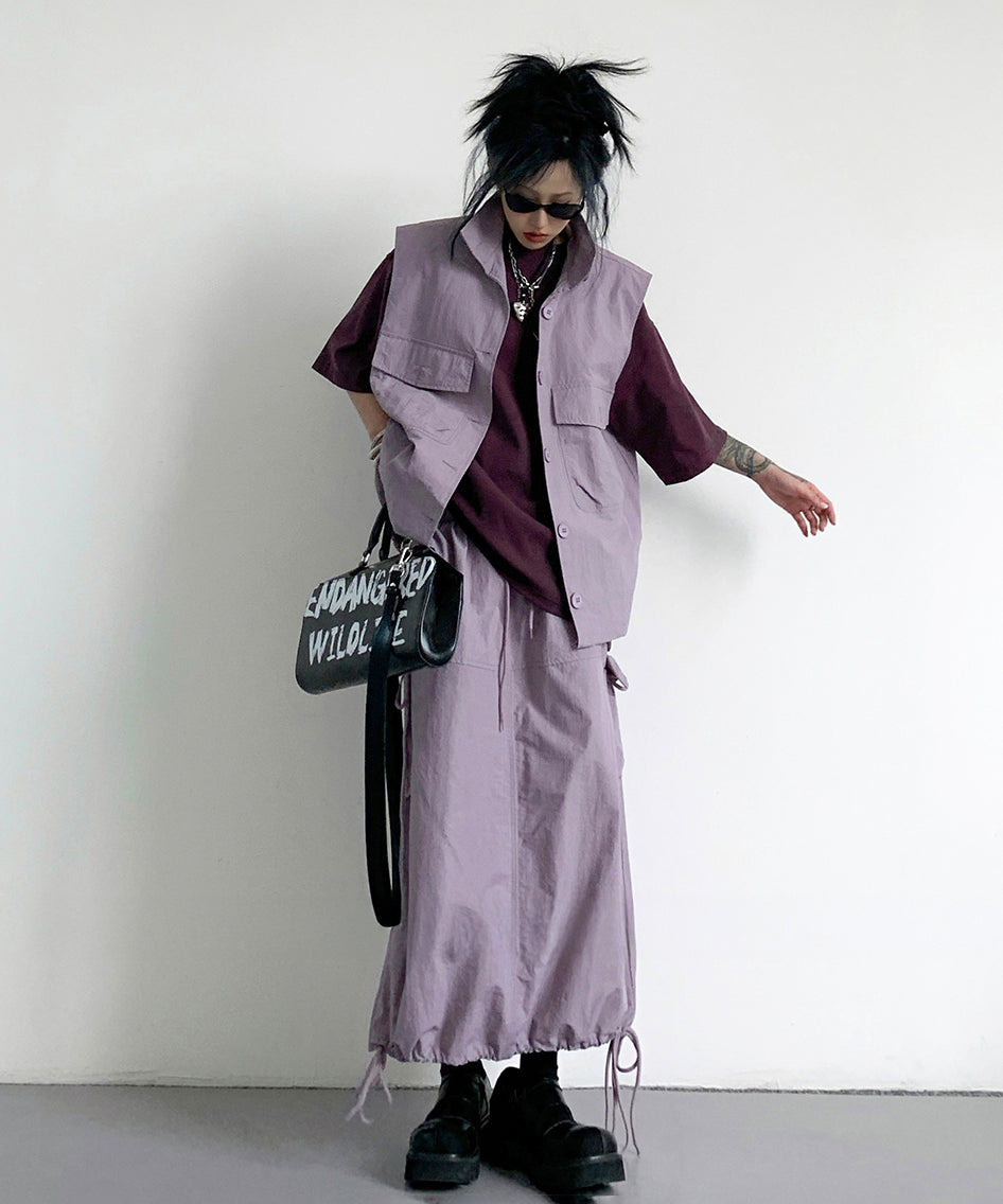 Utility Vest & Cargo Maxi Skirt