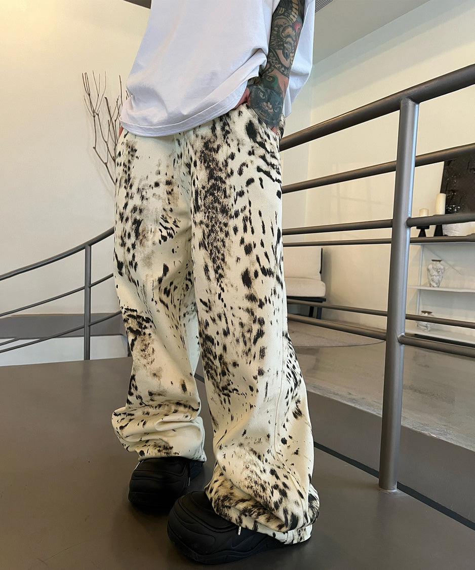 Abstract Ink Wide Pants