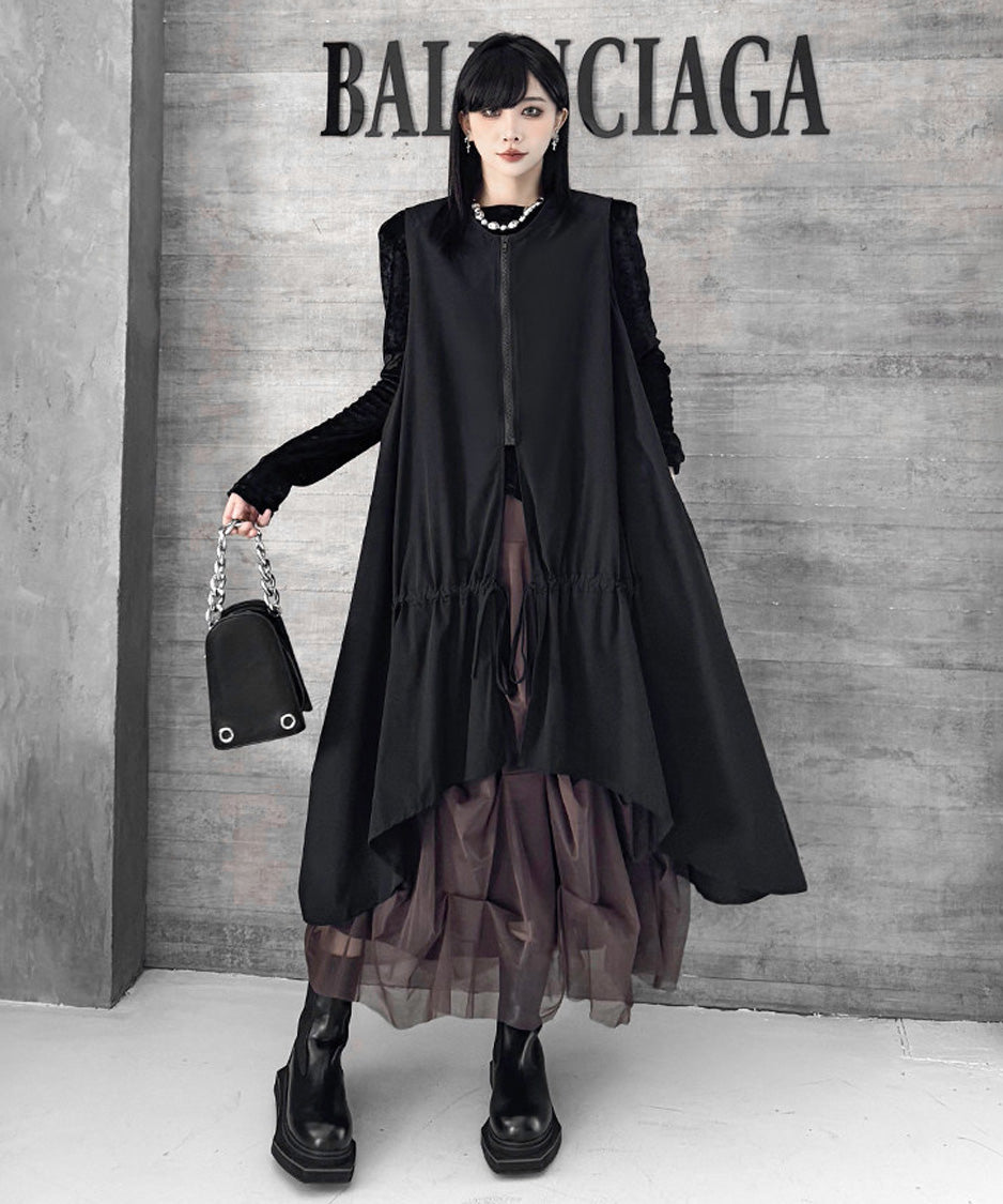 Zip Front Volume Layered Vest