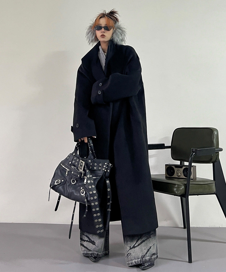 Long Soft Collarless Coat
