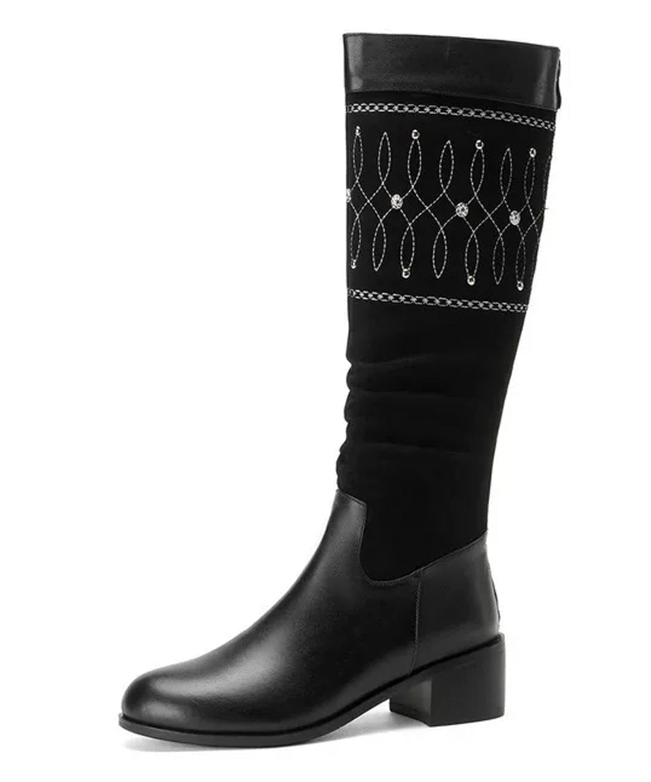 Ornament Embroidered Tall Boots