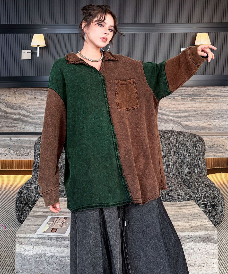 Split Panel Collar Shirt