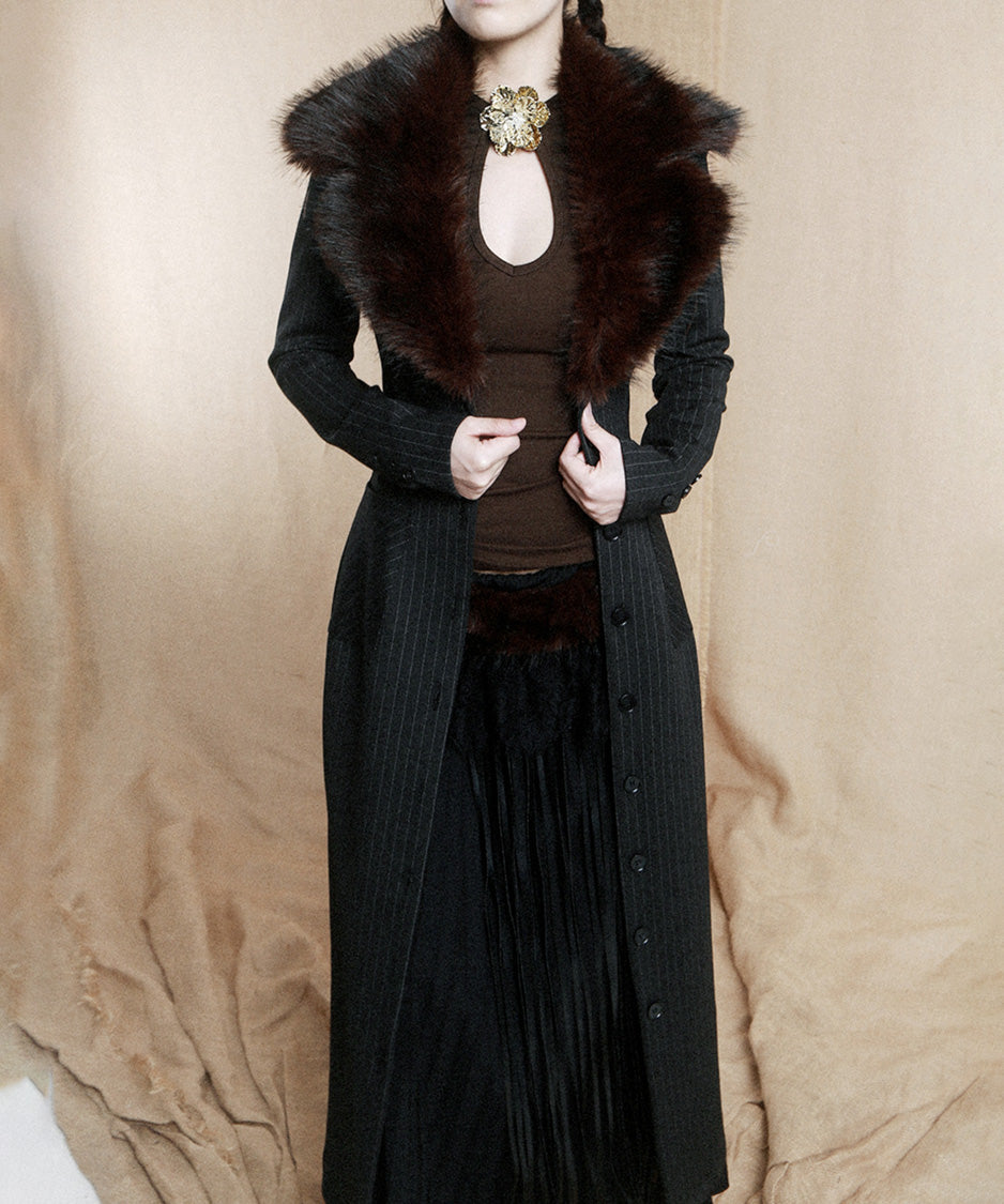 Faux Fur Fringe Wrap Belt