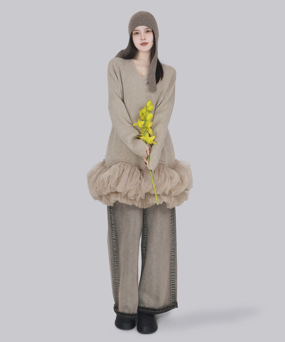 Meringue Veil Hem Dress