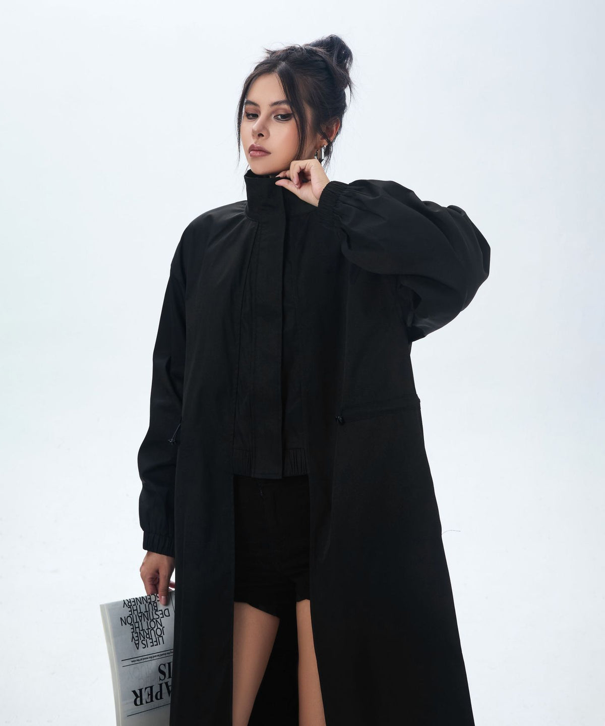 High Neck Wide Long Jacket