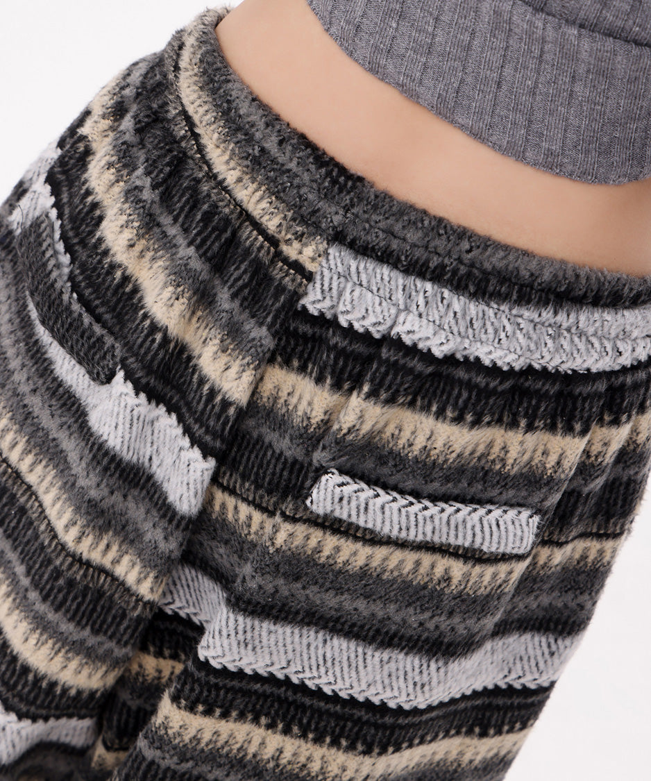Brush Stripe Knit Wide Pants