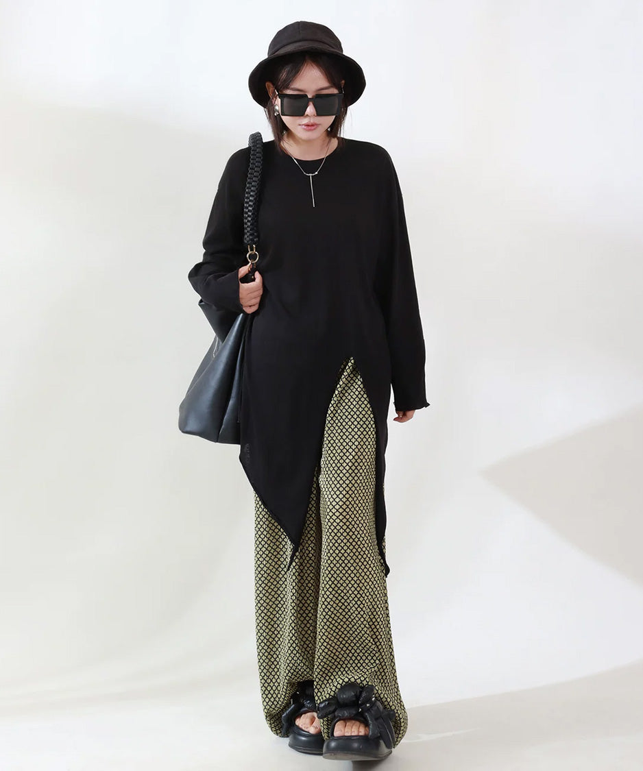 Split Drape Long Top