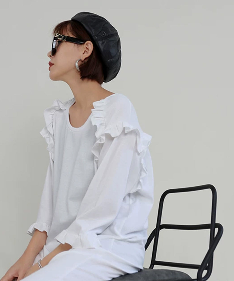 Ripple Shoulder Midi Dress