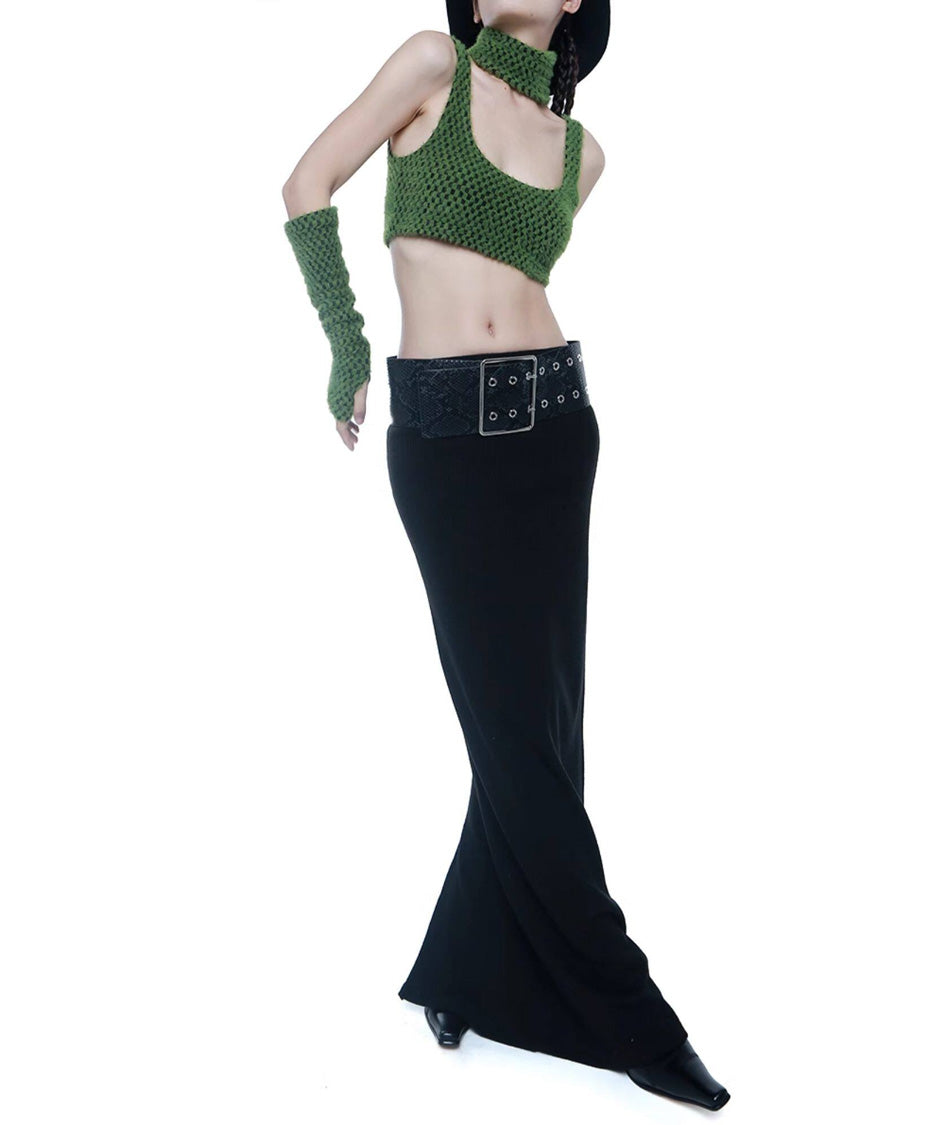 Minimal Rib Long Skirt