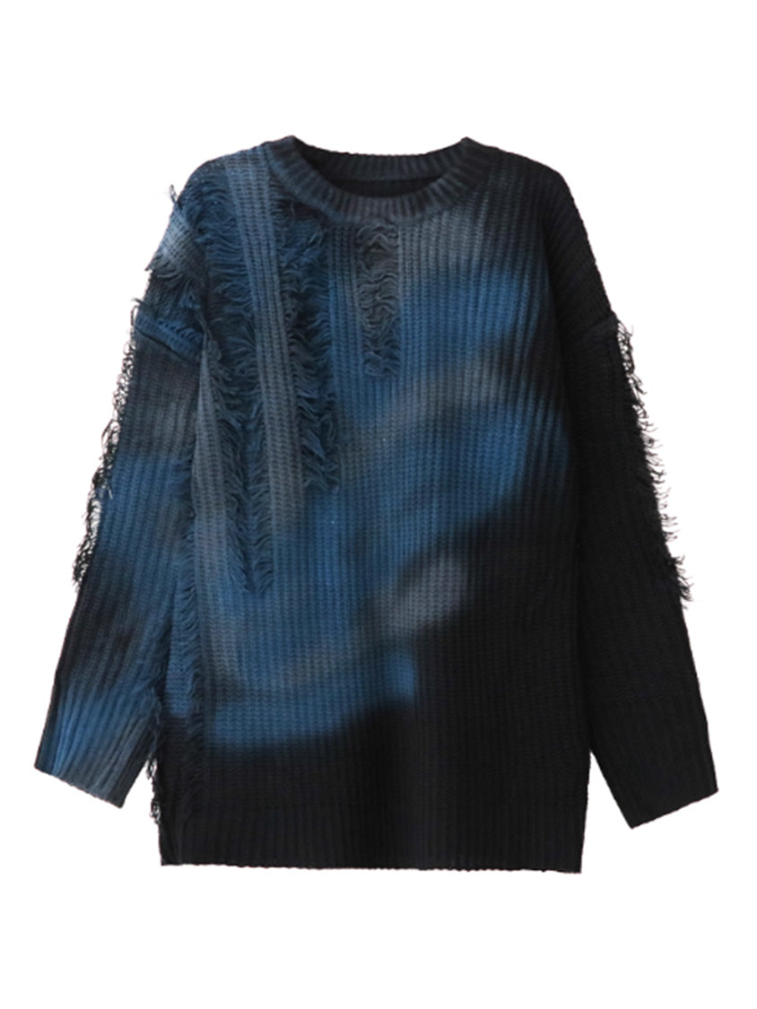 Fringe Gradient Knit Sweater