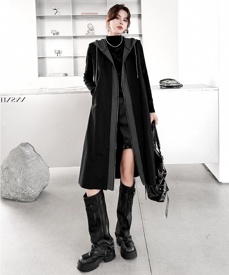 Hood Frame Long Vest