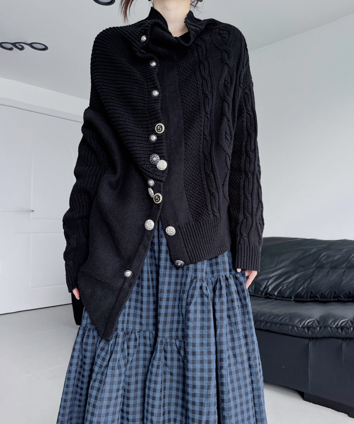 Twist Button Knit Cardigan