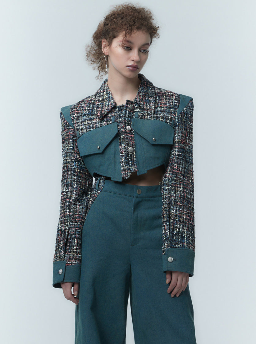 Tweed Crop Frame Jacket