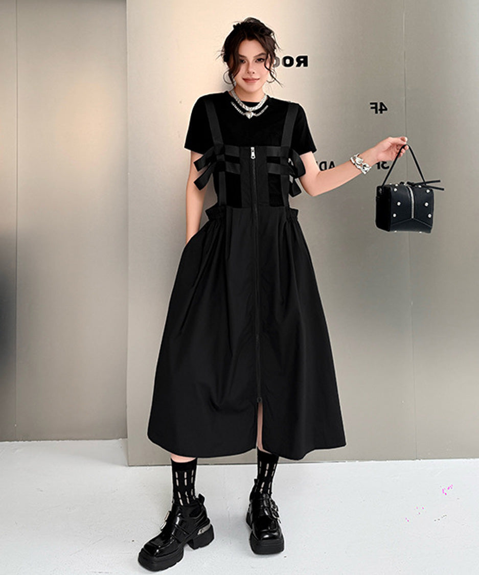 Strap Zip Volume Dress