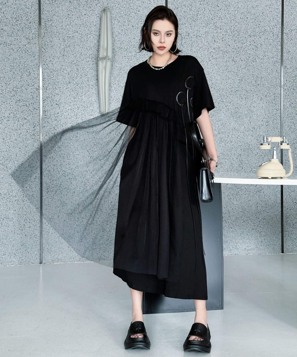 Tulle Layered Cut Dress