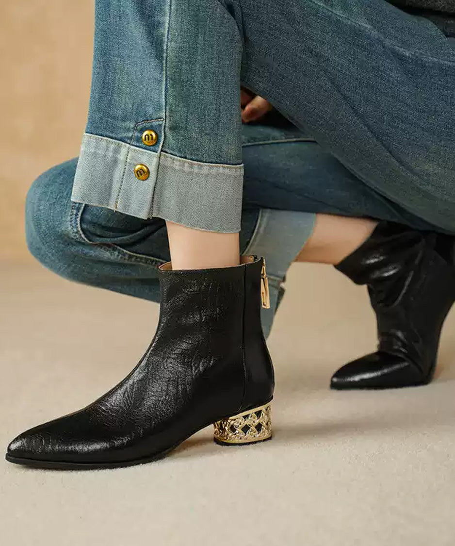 Filigree Heel Ankle Boots