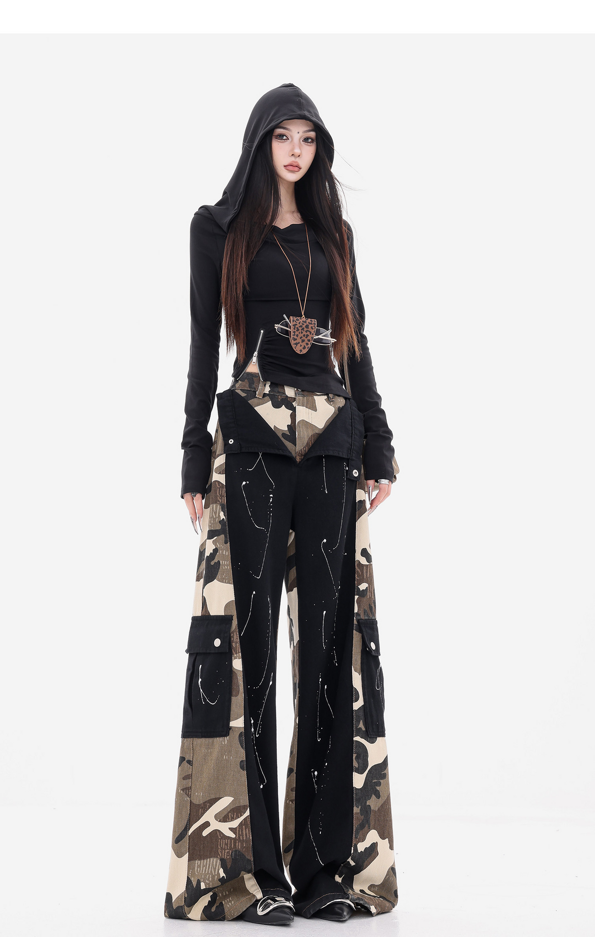 Camouflage Docking Wide Cargo Pants