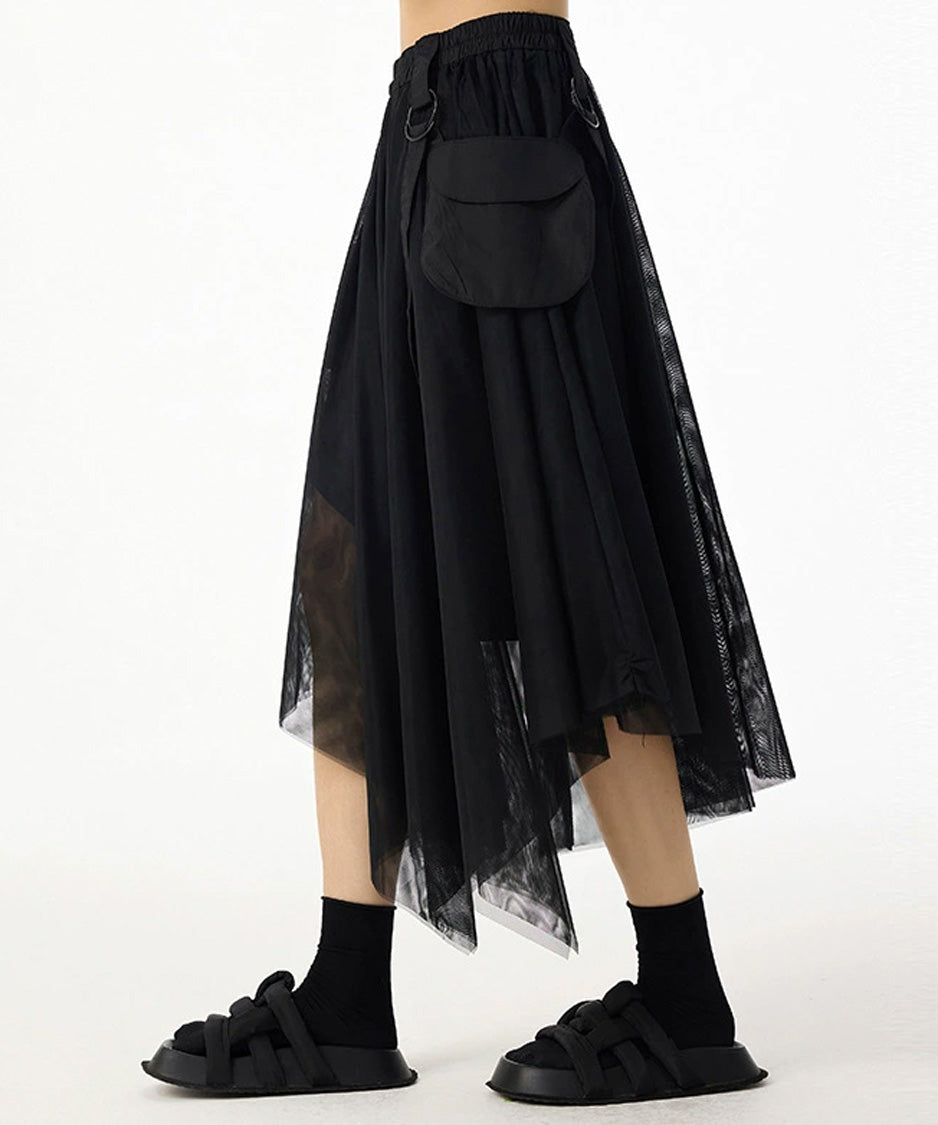 Mesh Layer Pocket Skirt