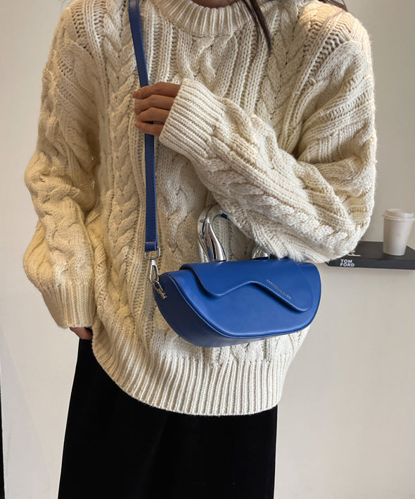 Metal Curve Handle Shell Bag