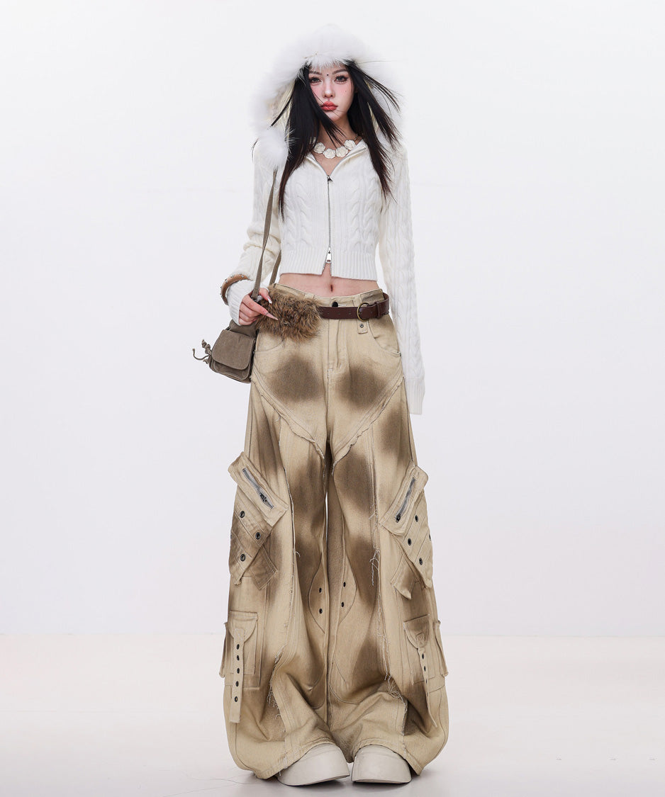 Dust Wash Multi Pocket Wide Pants