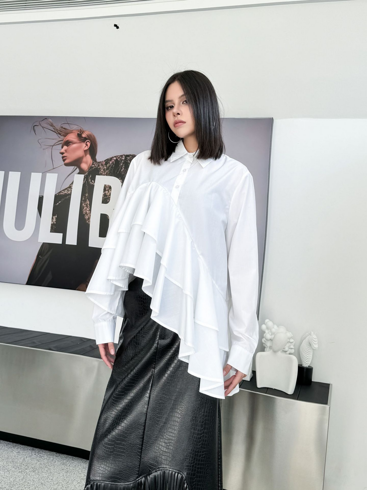 Cascade Layer Frill Blouse